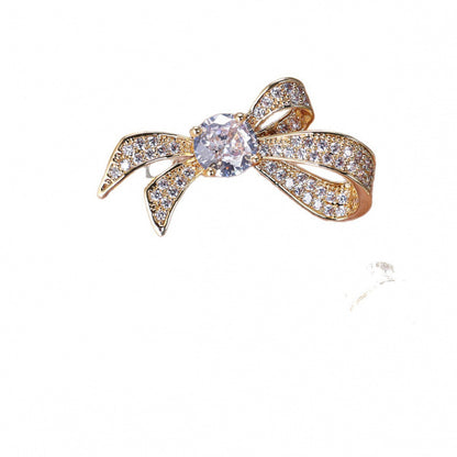 Women’s Bow Tie Ring In Gold Electroplated Copper, Elegant Fashion Jewelry, 1 PCS Package