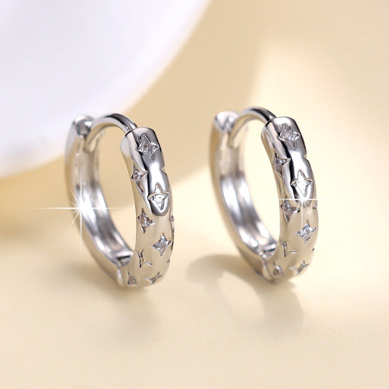 Starburst Earrings For Women In Gold Featuring Copper Ear Pins And Zircon Inlay