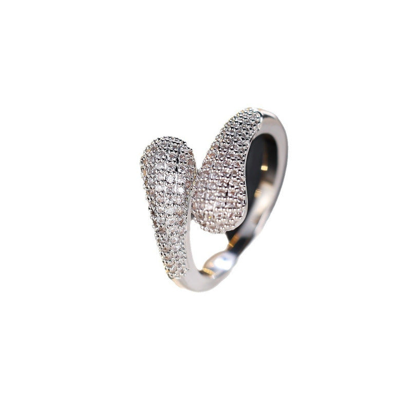 Geometric Copper Ring For Women With Zircon Inlay In Gold, Perfect For Spring And Summer