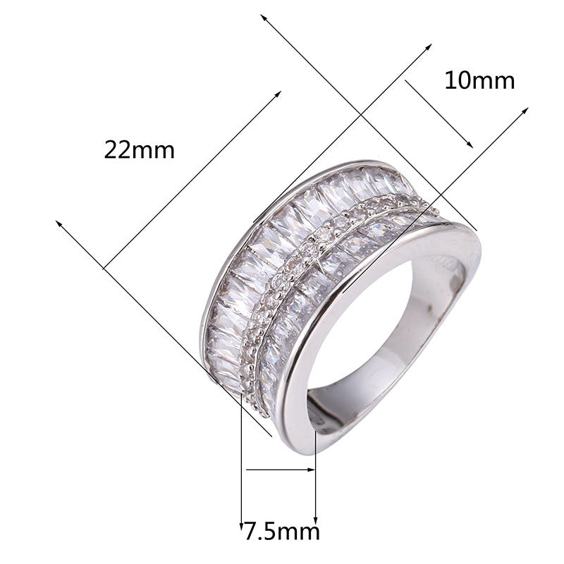 Geometric Rings For Women In Electroplated Copper With Crystal Inlay