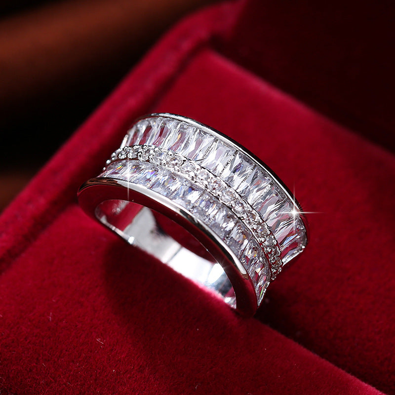 Geometric Rings For Women In Electroplated Copper With Crystal Inlay