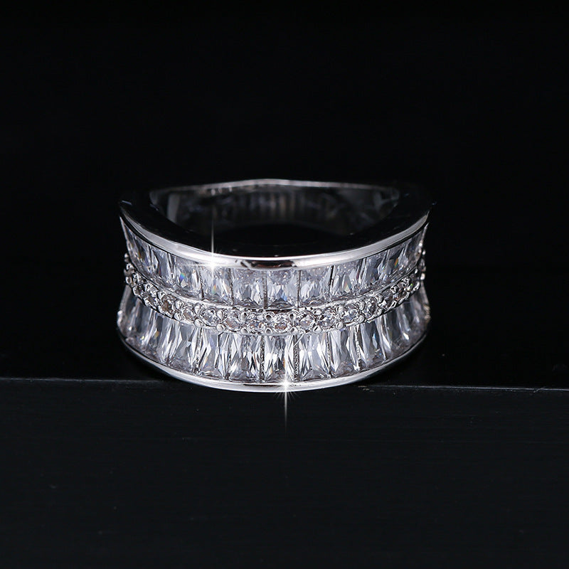 Geometric Rings For Women In Electroplated Copper With Crystal Inlay