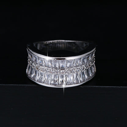 Geometric Rings For Women In Electroplated Copper With Crystal Inlay
