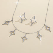 Silver - Necklace + Earrings