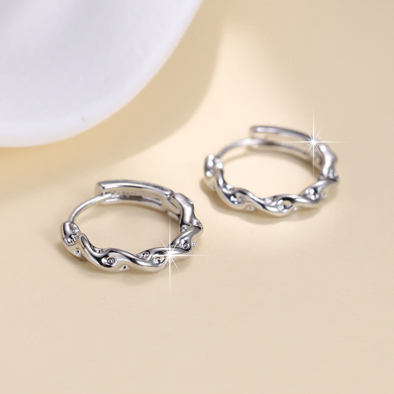 Simple Style Gold Circle Earrings For Women With Copper Ear Pins