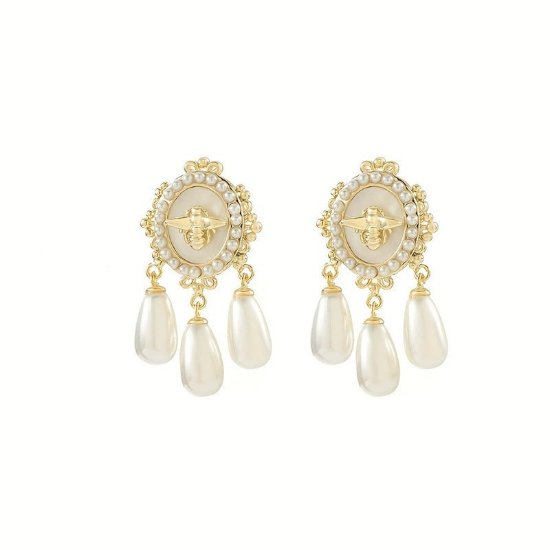 Bee Stud Earrings For Women In Simple Style Featuring Copper Tassel Craft