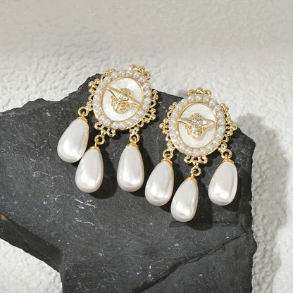 Bee Stud Earrings For Women In Simple Style Featuring Copper Tassel Craft