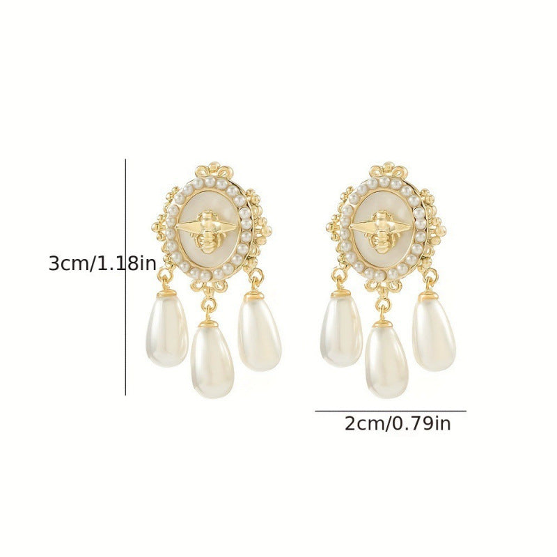 Bee Stud Earrings For Women In Simple Style Featuring Copper Tassel Craft