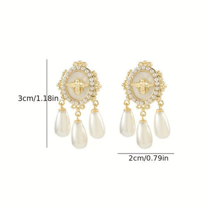 Bee Stud Earrings For Women In Simple Style Featuring Copper Tassel Craft