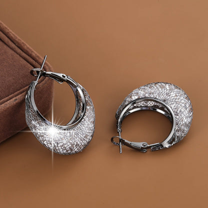 Elegant Elaborate Gold Circle Hoop Earrings For Women With Copper Ear Pins