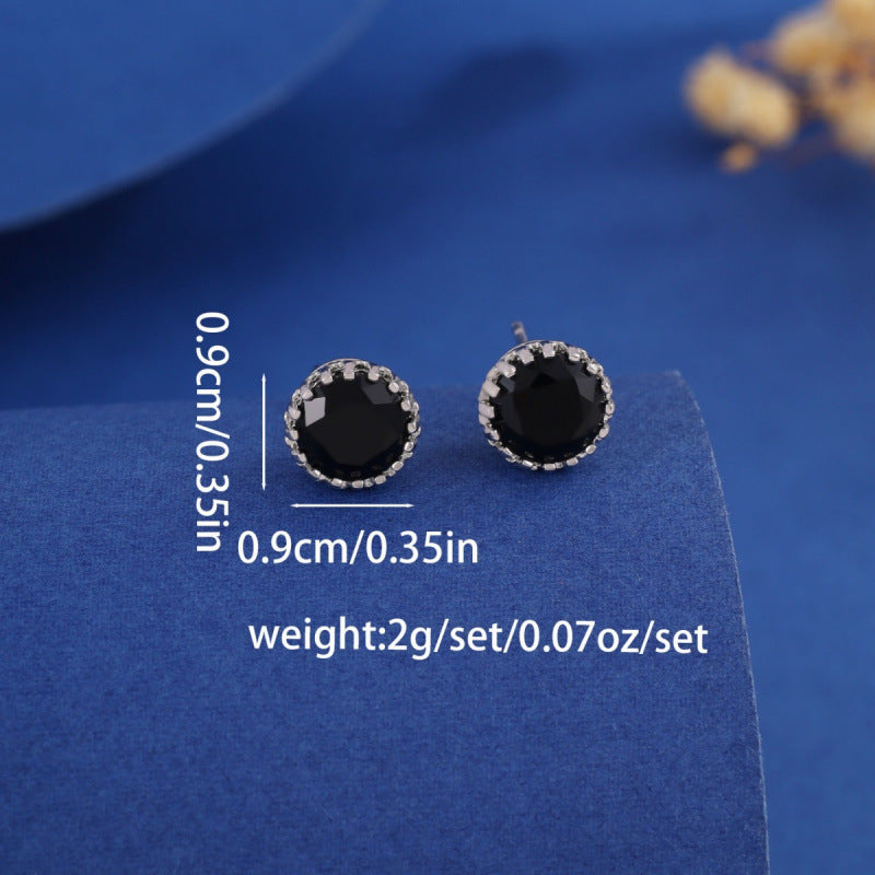 Round Stud Earrings For Unisex Featuring Electroplated Gold Finish And Copper Posts In Hip-Hop Style