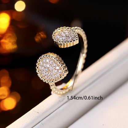 Vintage Style Water Droplets Ring For Women In Electroplated Copper With 1 PCS Package