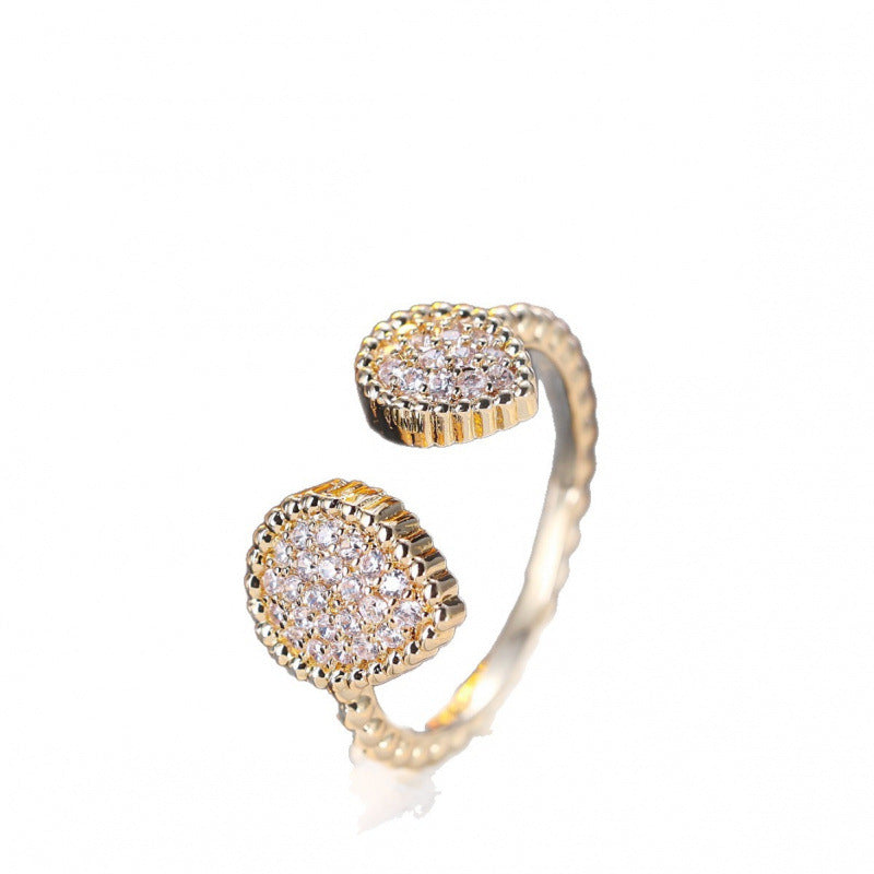 Vintage Style Water Droplets Ring For Women In Electroplated Copper With 1 PCS Package