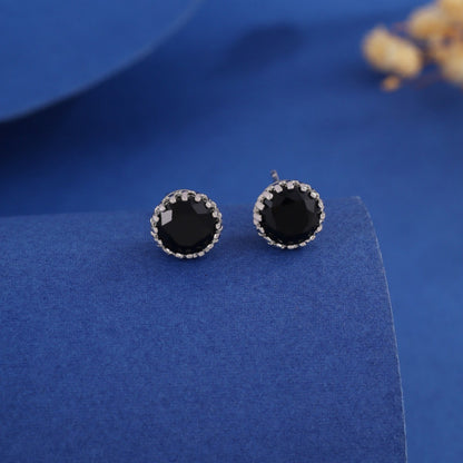 Round Stud Earrings For Unisex Featuring Electroplated Gold Finish And Copper Posts In Hip-Hop Style