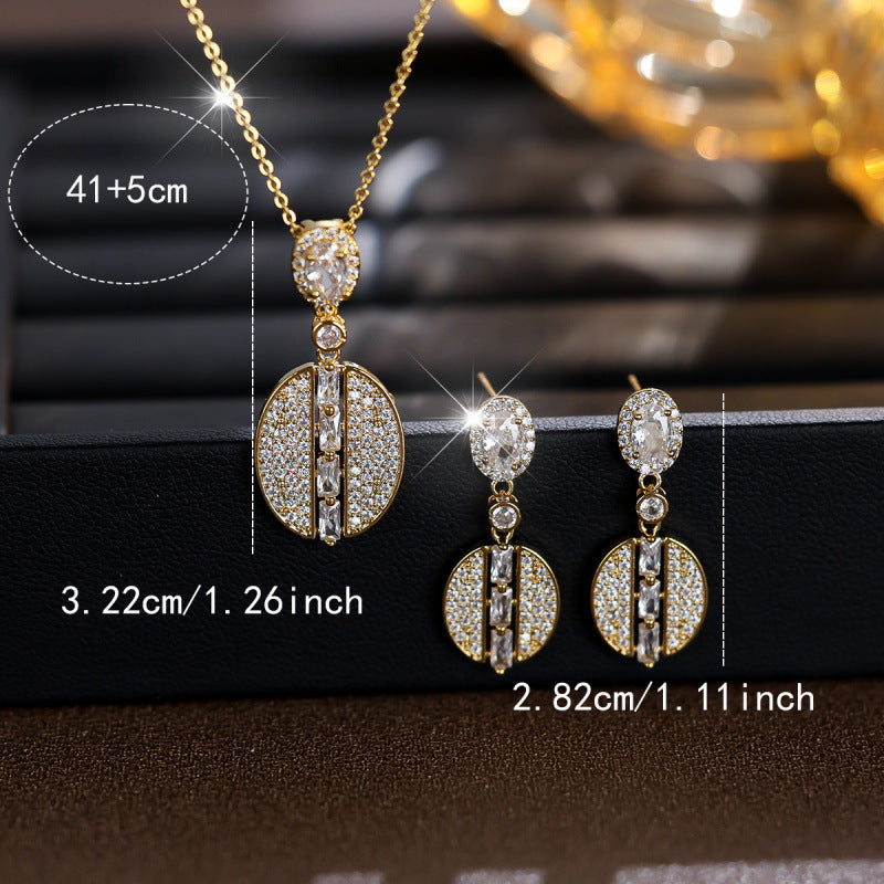 Star Jewelry Set For Women In Brass With Electroplated Gold Plating And Zircon Inlay, 1 Set