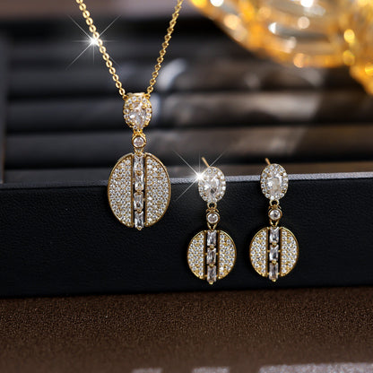 Star Jewelry Set For Women In Brass With Electroplated Gold Plating And Zircon Inlay, 1 Set