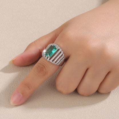 Vintage Style Geometric Open Rings For Women In Gold Copper With Zircon Inlay