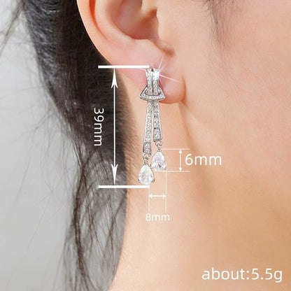 Tassel Drop Earrings For Women Featuring Electroplated Craft And Copper Stud Material
