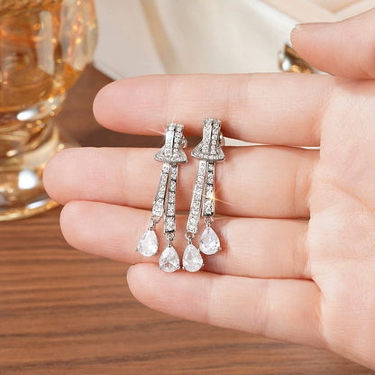 Tassel Drop Earrings For Women Featuring Electroplated Craft And Copper Stud Material