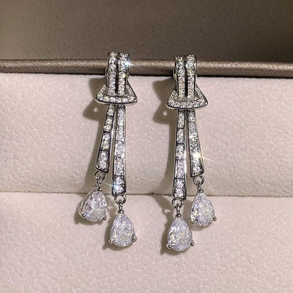 Tassel Drop Earrings For Women Featuring Electroplated Craft And Copper Stud Material