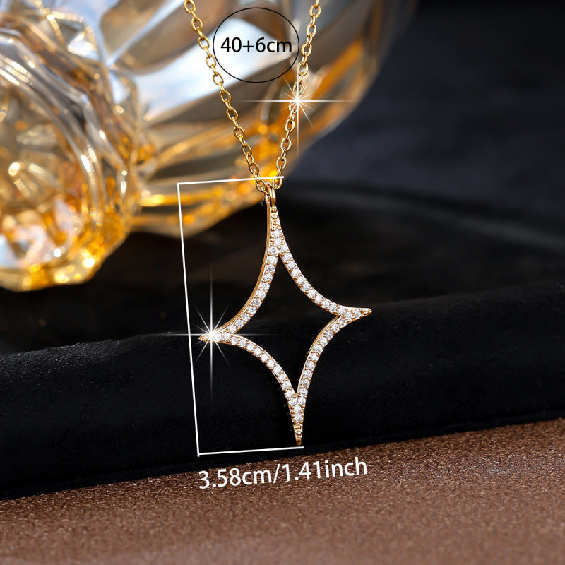 Universe Jewelry Set For Women With Bezel Setting, Electroplated Copper, Zircon Inlay, And Micro Super Whisper Thin Chain