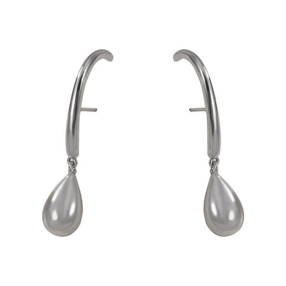 Water Droplets Drop Earrings For Women In White, Featuring Copper Studs With Simple Style Design