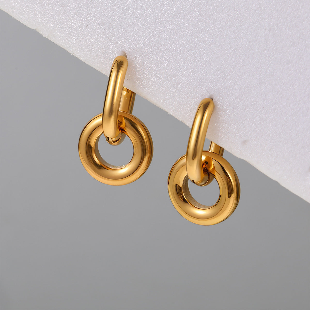 Irregular Electroplated Earrings For Women In 304 Stainless Steel With 18K Real Gold PVD Coated Plating