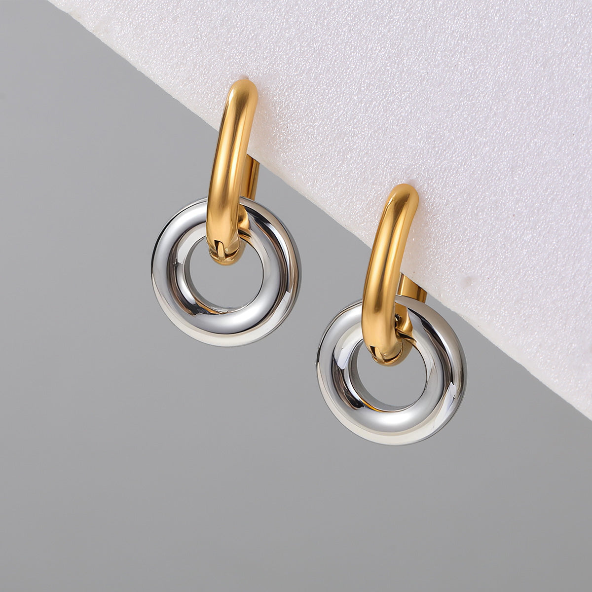 Irregular Electroplated Earrings For Women In 304 Stainless Steel With 18K Real Gold PVD Coated Plating