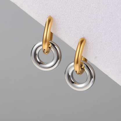Irregular Electroplated Earrings For Women In 304 Stainless Steel With 18K Real Gold PVD Coated Plating
