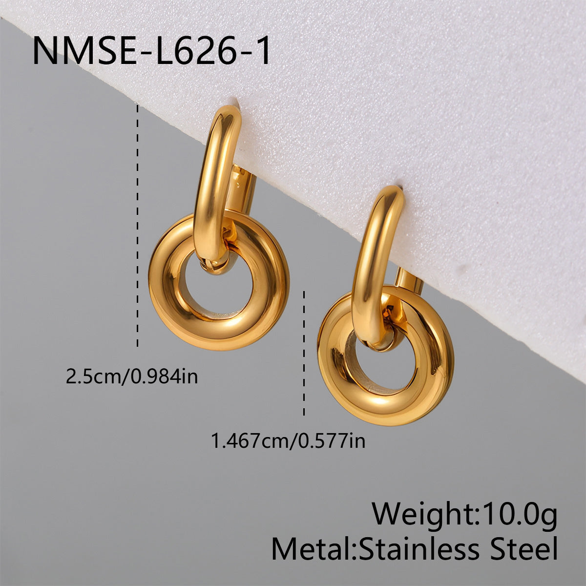 Irregular Electroplated Earrings For Women In 304 Stainless Steel With 18K Real Gold PVD Coated Plating