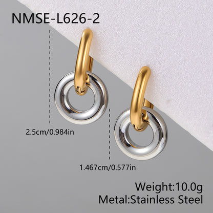 Irregular Electroplated Earrings For Women In 304 Stainless Steel With 18K Real Gold PVD Coated Plating