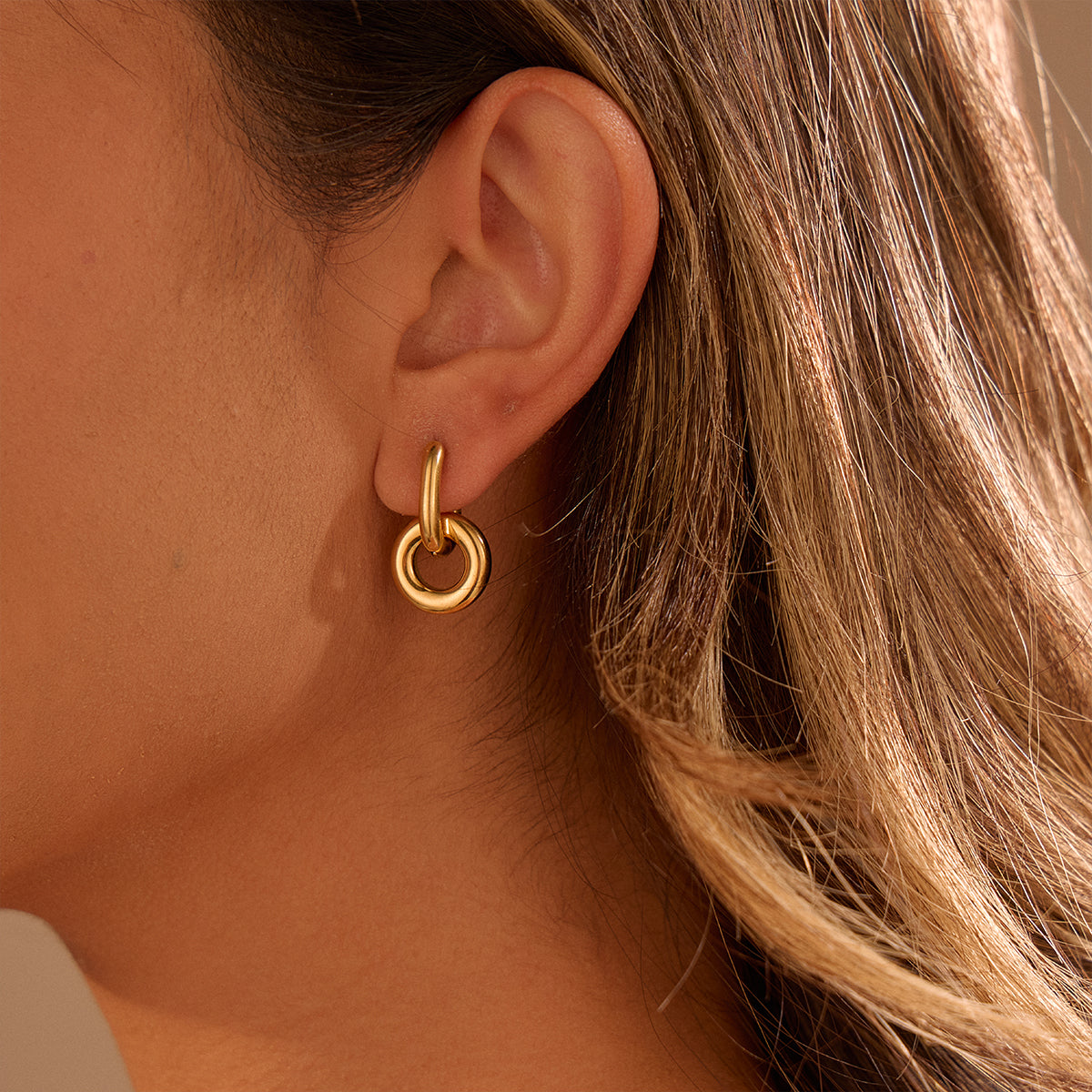 Irregular Electroplated Earrings For Women In 304 Stainless Steel With 18K Real Gold PVD Coated Plating