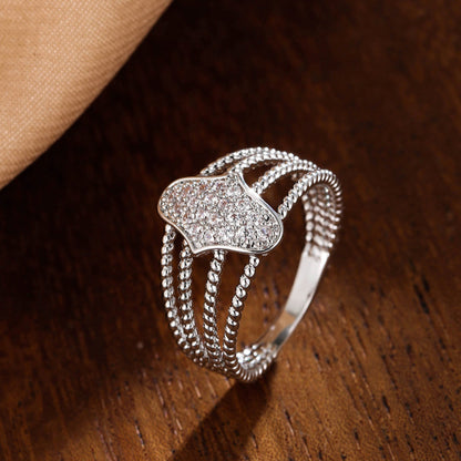 Hip-Hop Geometric Open Ring With Bezel Setting, Electroplated Copper Base And Golden Plated Finish Featuring Zircon Inlay