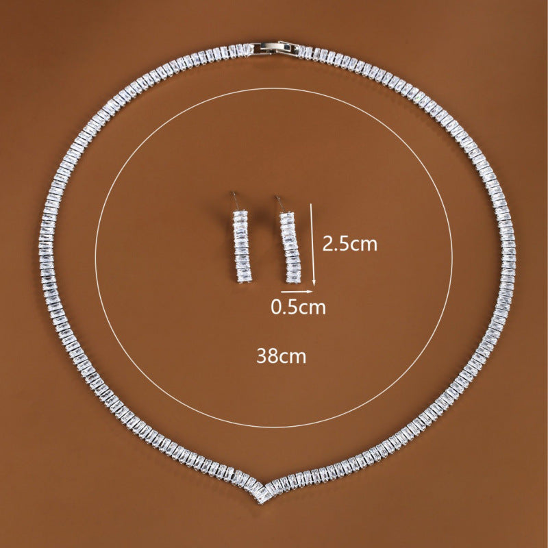 Constellation Jewelry Set For Women In Gold, Copper Material With Zircon Inlay, 2 Pieces Set