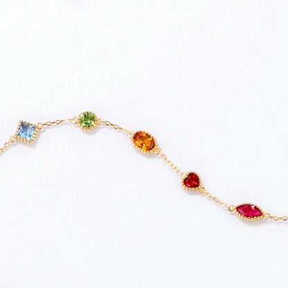 Vintage Style Geometric Copper Bracelet For Women With Rhinestone Inlay In Colour