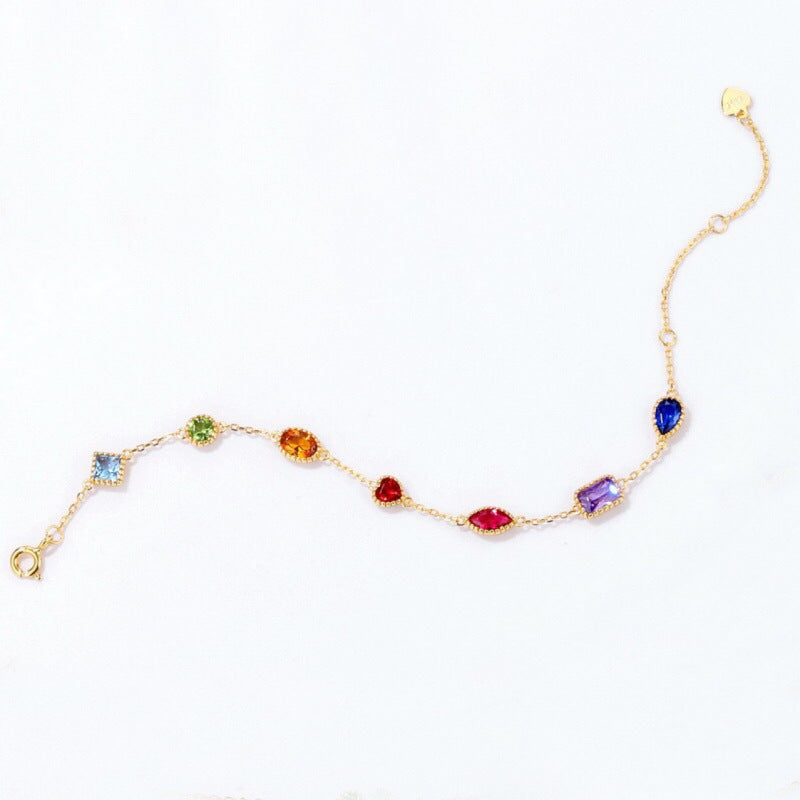 Vintage Style Geometric Copper Bracelet For Women With Rhinestone Inlay In Colour