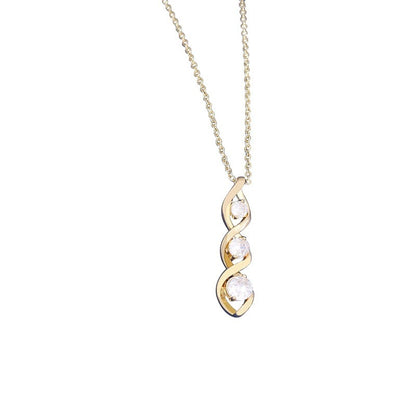 Geometric Gold Necklace For Women With Electroplated Finish And Copper Pendant On Cable Chain