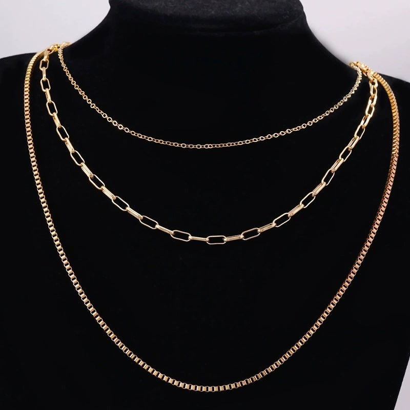 Irregular Layered Necklaces In Gold With Electroplated Copper Pendants, Punk Style For Women