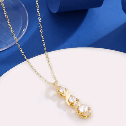 Geometric Gold Necklace For Women With Electroplated Finish And Copper Pendant On Cable Chain