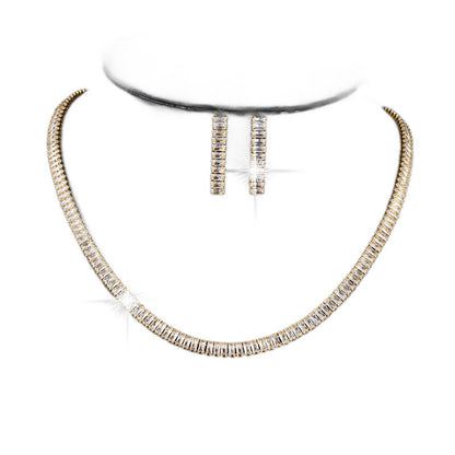 Rubik's Cube Jewelry Set For Women In Copper With Zircon Inlay, Perfect For Wedding, 1 Set
