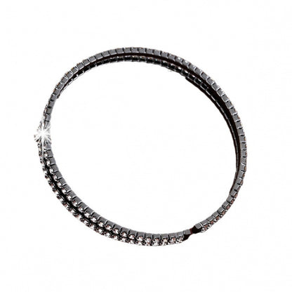 Simple Style Star Bangle In Gold Metal With Rhinestones Featuring Electroplated Finish