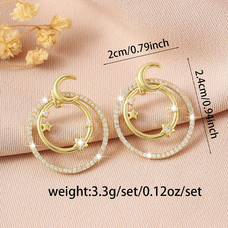 Star Stud Earrings For Women Featuring Copper Material