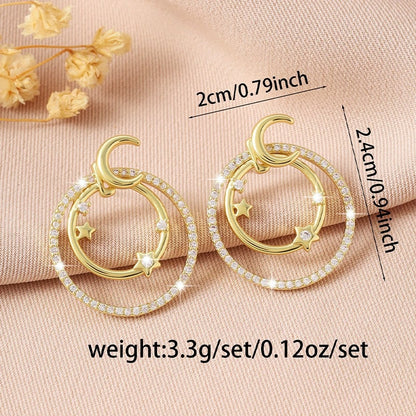 Star Stud Earrings For Women Featuring Copper Material