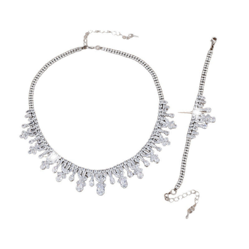 Women’s Plant Jewelry Set In Brass With Electroplated Gold Plating And Zircon Inlay, 1 Set