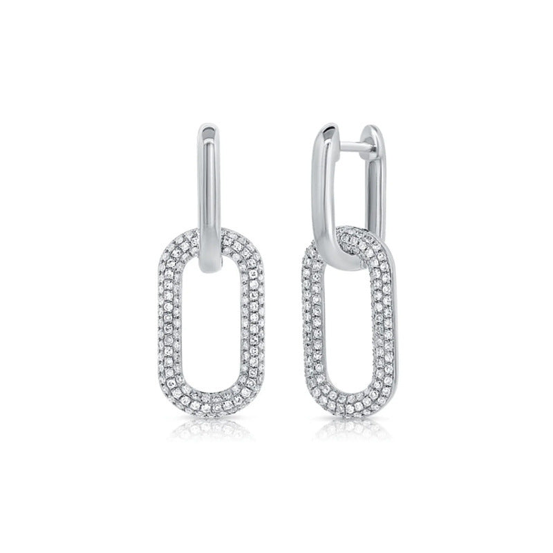 Geometric Earrings For Women With Copper Ear Pins And Electroplated Gold Plating Featuring Zircon Inlay