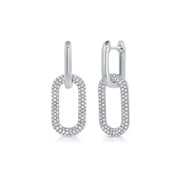 Zircon Square Earrings【 Silver 】