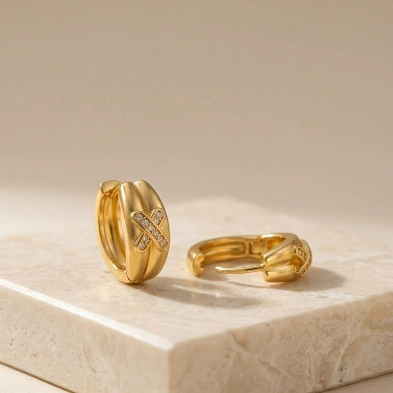 Gold Hoop Earrings For Women In Featuring Copper Stud Material