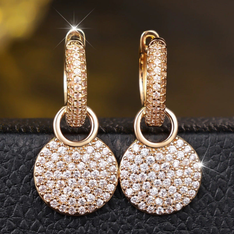 Irregular Stud Earrings For Women Featuring Electroplated Finish With Copper Posts And Rhinestone Inlay