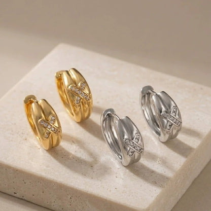 Gold Hoop Earrings For Women In Featuring Copper Stud Material