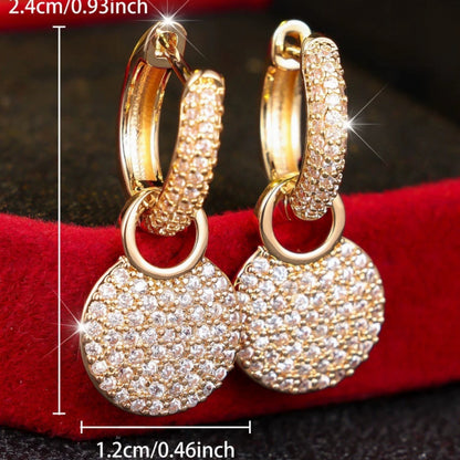 Irregular Stud Earrings For Women Featuring Electroplated Finish With Copper Posts And Rhinestone Inlay